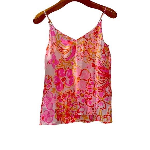 Lilly Pulitzer Zoe Silk Top Happiness Is Print Size XXS - Picture 5 of 6